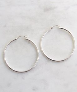 Thin 55mm Gold Filled Hammered Hoop